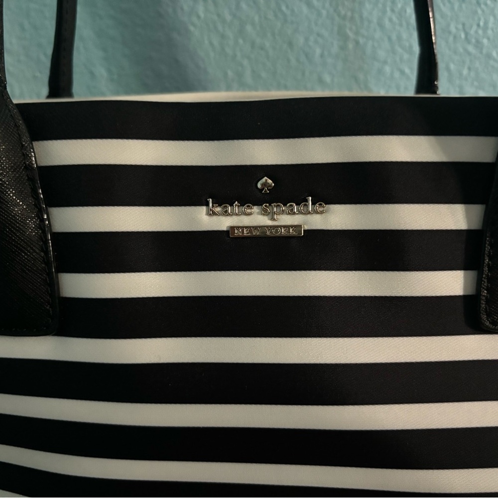 Kate Spade black/white striped handbag